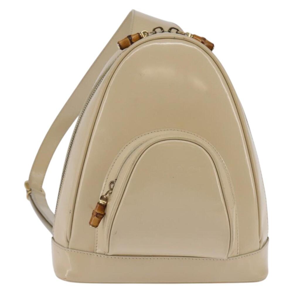 GUCCI Bamboo Body Bag Patent Leather Beige Gold 007 2113 007 2113 - Picture 2 of 12